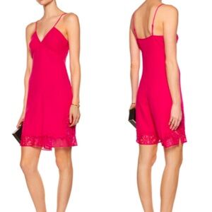 Maje Womens Pink Isadora V-neck Lace Trim Thin Strap Romper Playsuit Size 2